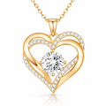 Double Heart Necklace - Gold