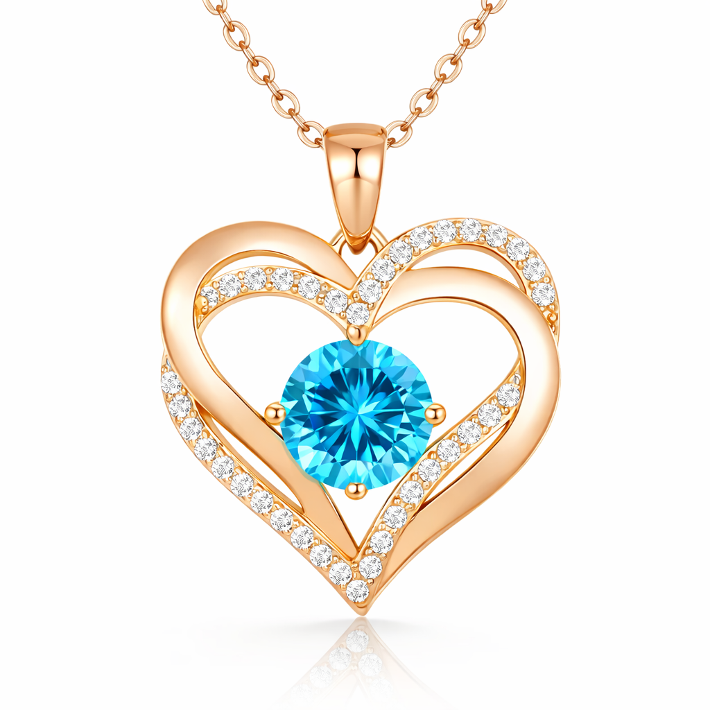 Double Heart Necklace - Gold