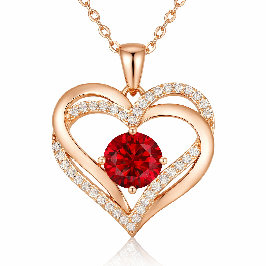 Double Heart Necklace - Gold