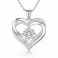 Double Heart Necklace - Silver